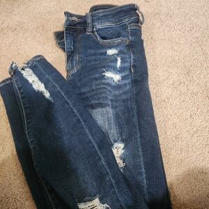 Distressed Blue Jeans